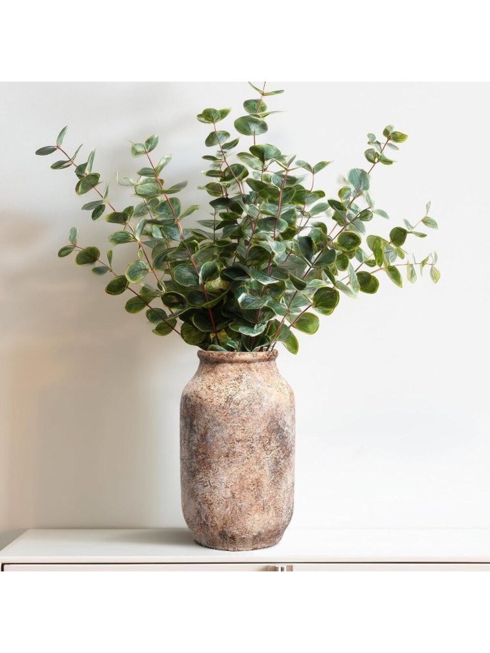 9 inch Brown Terracotta Rustic Ceramic Vase Clay Vintage Living Room Home Decor